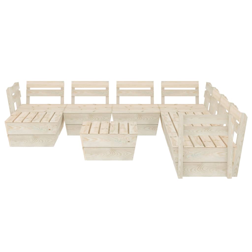 Set Divani Da Giardino Su Pallet 9 Pz In Legno Abete Impregnato - Image 3