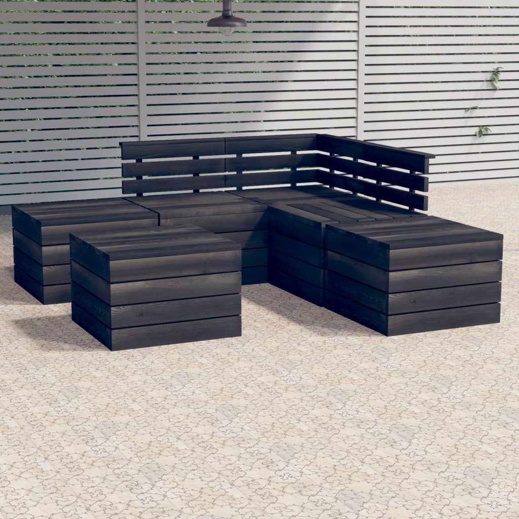 Set Divani Da Giardino Su Pallet 6 pz