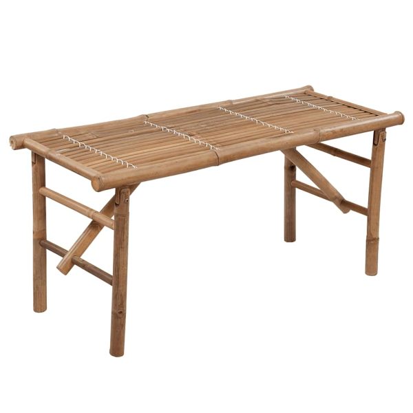 Panca Da Giardino Pieghevole Con Cuscino 118 Cm In Bambù - Image 2