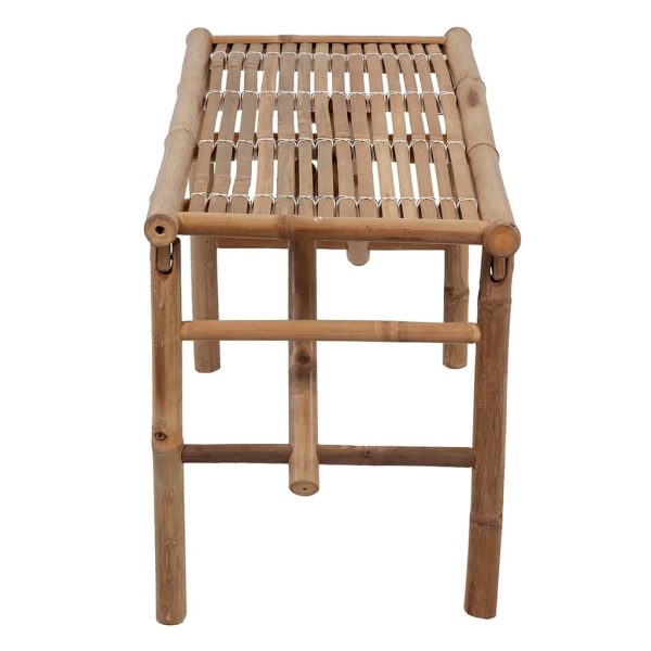 Panca Da Giardino Pieghevole Con Cuscino 118 Cm In Bambù - Image 4