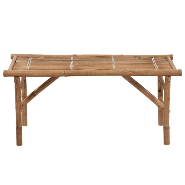 Panca Da Giardino Pieghevole Con Cuscino 118 Cm In Bambù - Image 3