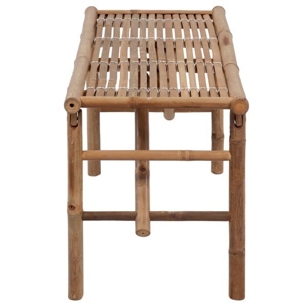 Panca Da Giardino Pieghevole Con Cuscino 118 Cm In Bambù - Image 4
