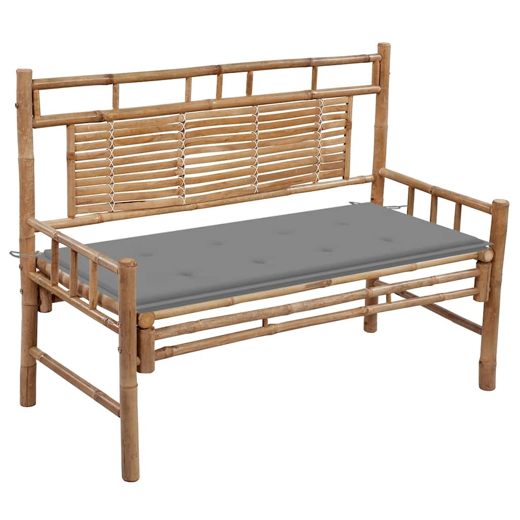 Panca Da Giardino Con Cuscino 120 Cm In Bambù