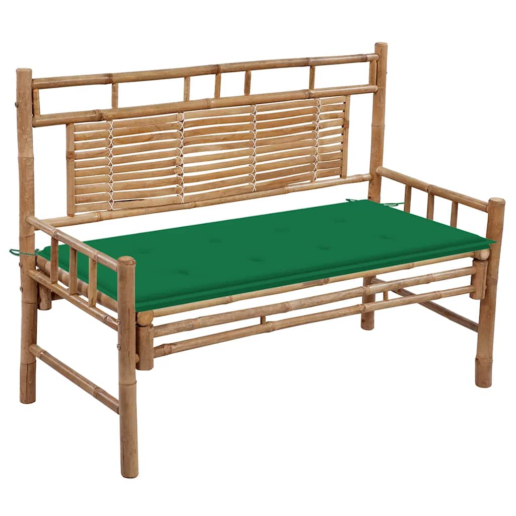 Panca Da Giardino Con Cuscino 120 Cm In Bambù