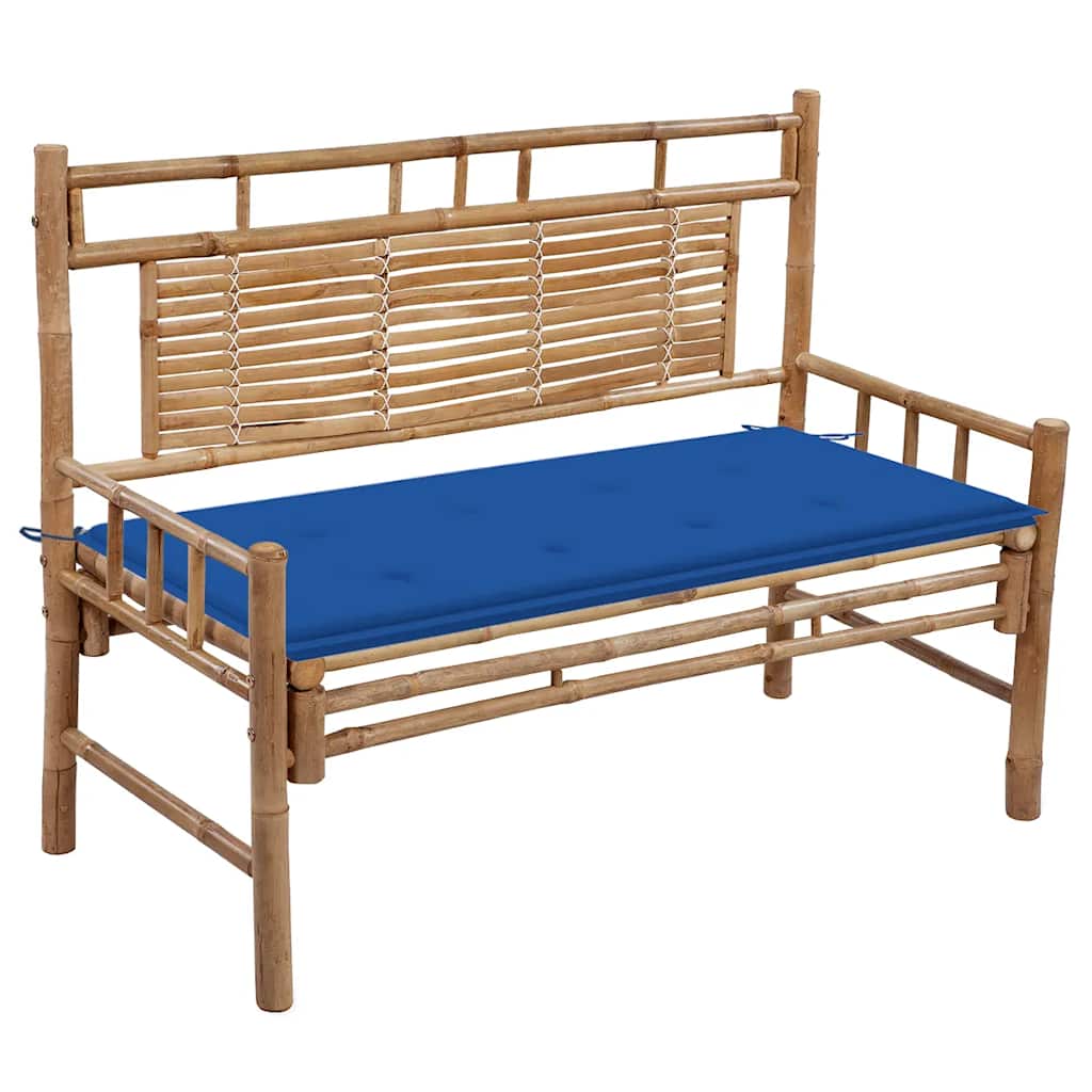 Panca Da Giardino Con Cuscino 120 Cm In Bambù