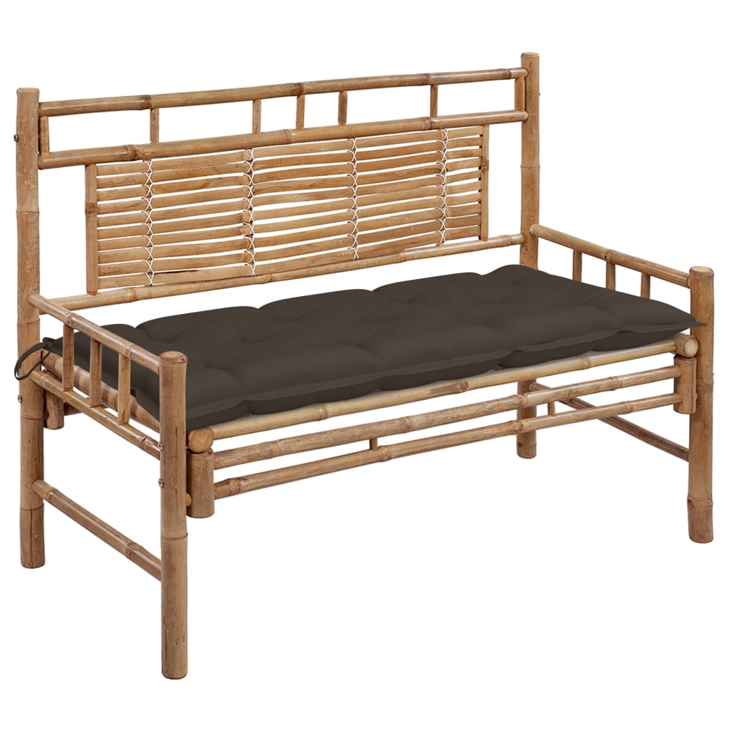 Panca Da Giardino Con Cuscino 120 Cm In Bambù