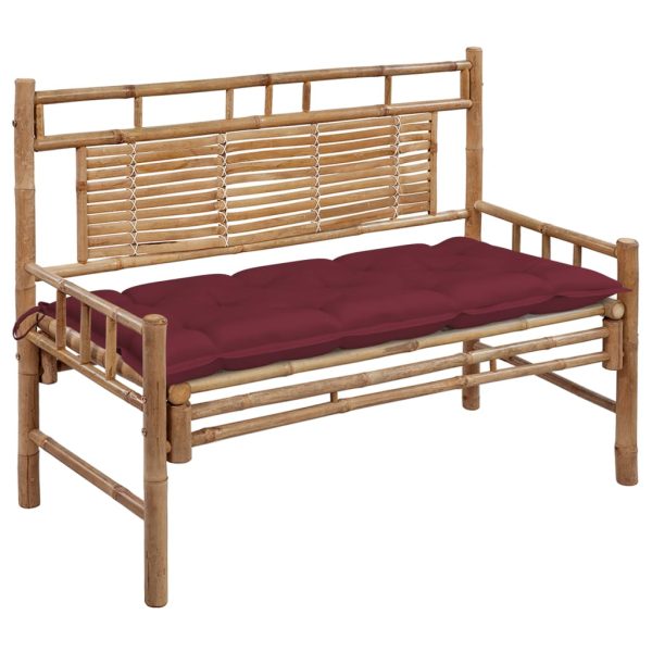 Panchina Da Giardino Con Cuscino 120 Cm In Bambù