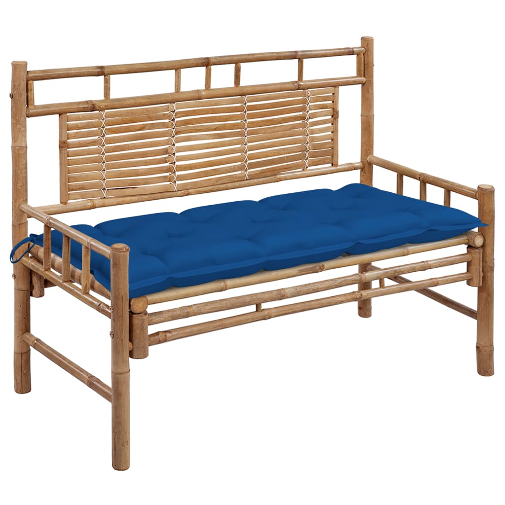 Panchina Da Giardino Con Cuscino 120 Cm In Bambù