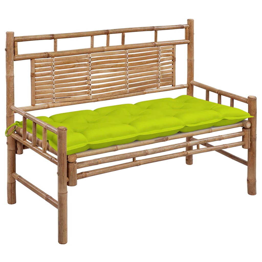 Panca Da Giardino Con Cuscino 120 Cm In Bambù
