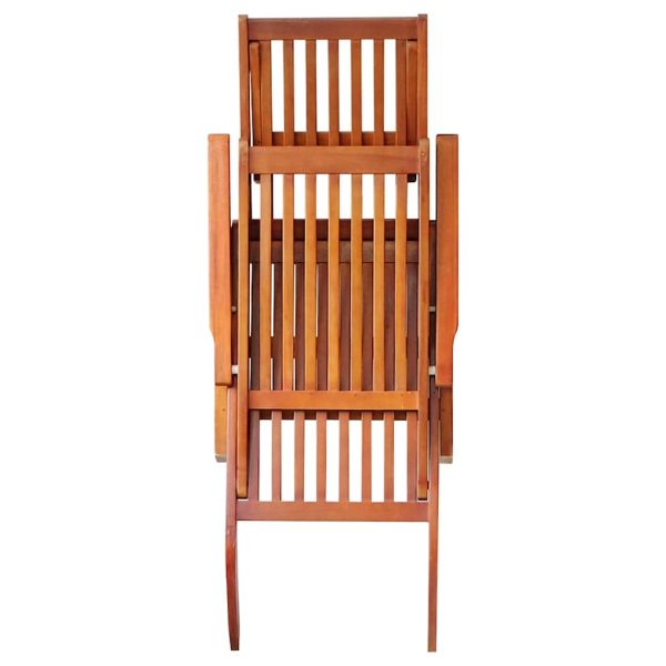 Sdraio Da Esterni Con Poggiapiedi E Cuscino Massello Di Acacia - Image 4