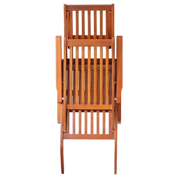 Sdraio Da Esterni Con Poggiapiedi E Cuscino Massello Di Acacia - Image 4