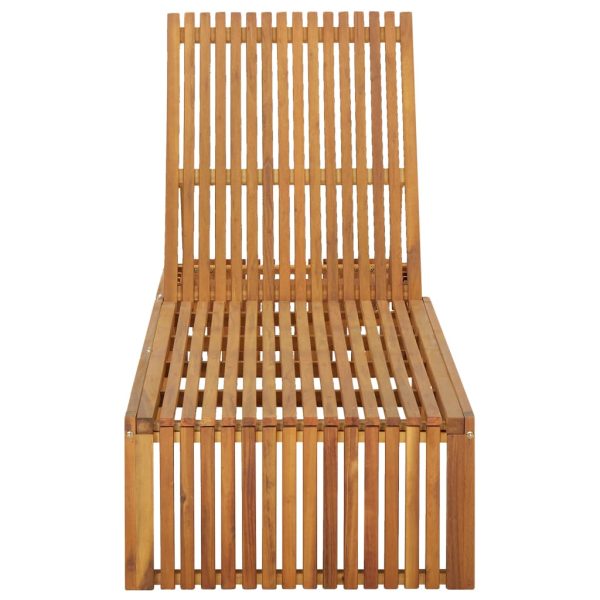 Lettino Prendisole Con Cuscino In Legno Massello Di Acacia - Image 3