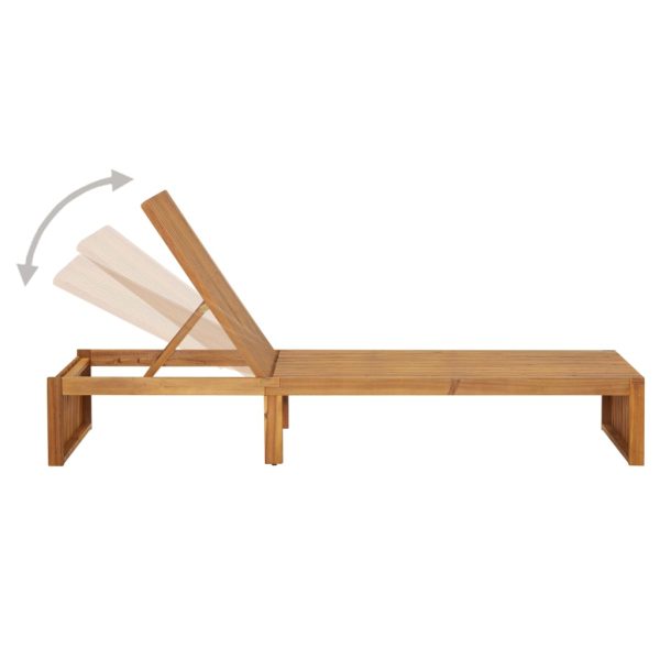 Lettino Prendisole Con Cuscino In Legno Massello Di Acacia - Image 4