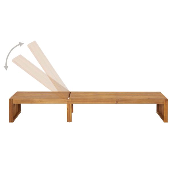 Lettino Prendisole Con Cuscino In Legno Massello Di Acacia - Image 5