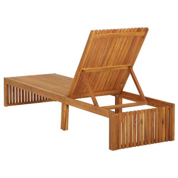 Lettino Prendisole Con Cuscino In Legno Massello Di Acacia - Image 6