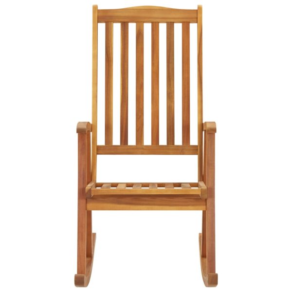 Sedia A Dondolo Con Cuscini In Legno Massello Di Acacia - Image 3