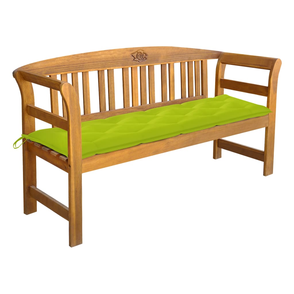 Panca Da Giardino Con Cuscino 157 Cm In Massello Di Acacia