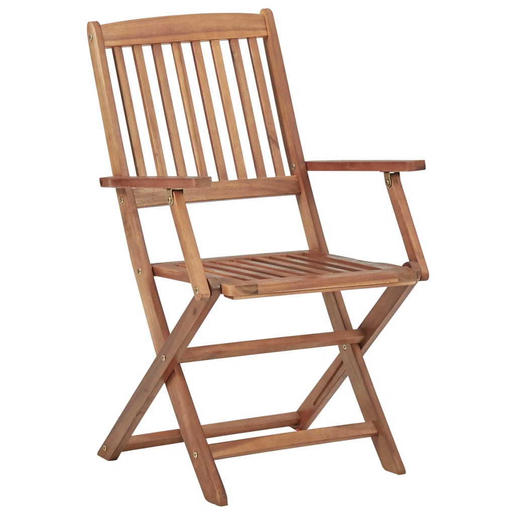 Sedie Da Giardino Pieghevoli 4pz Con Cuscini Massello D'acacia - Image 4