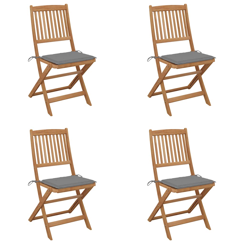 Sedie Da Giardino Pieghevoli 4 Pz Con Cuscini Massello Acacia