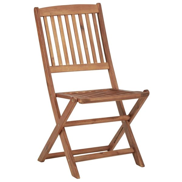 Sedie Da Giardino Pieghevoli 4 Pz Con Cuscini Massello Acacia - Image 4
