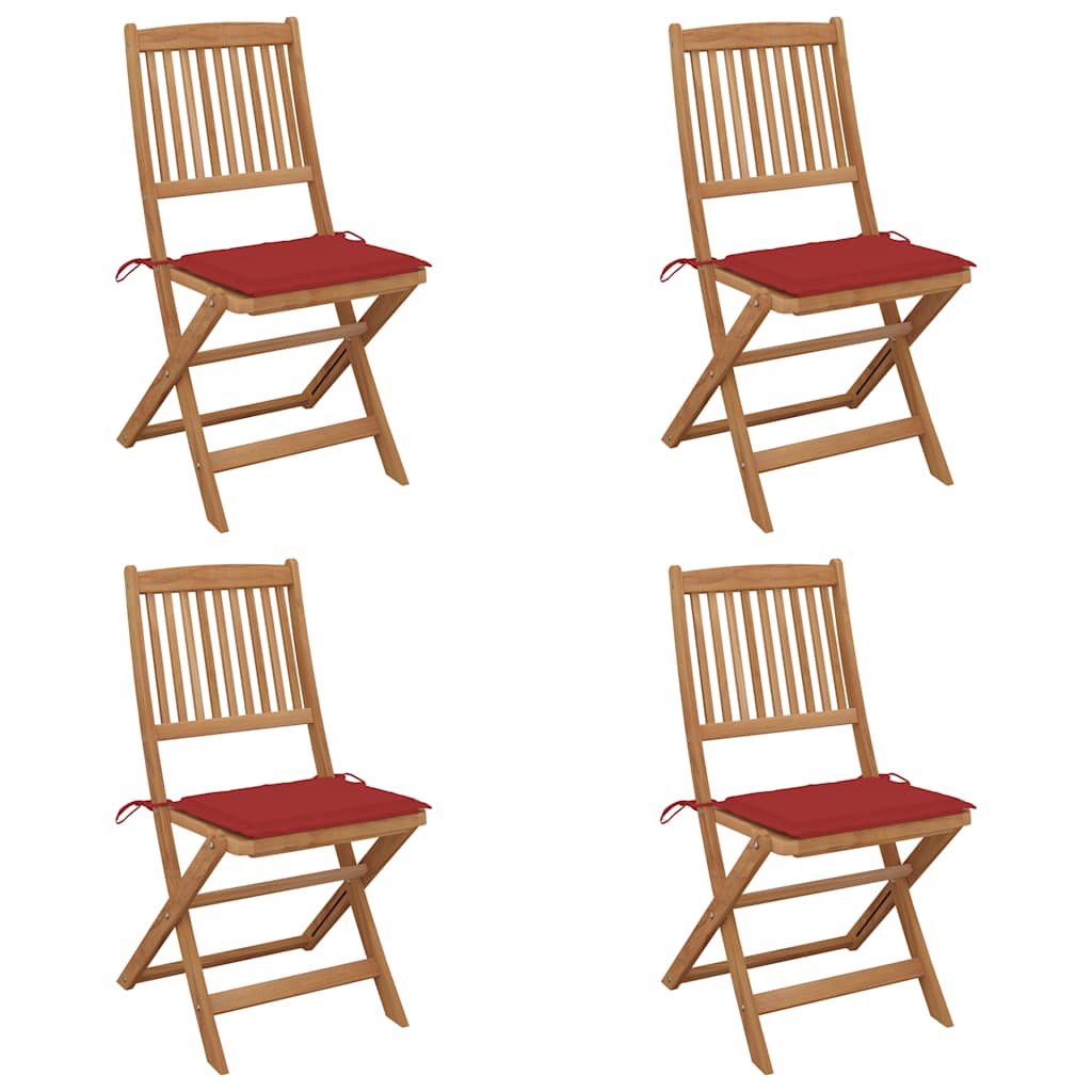 Sedie Da Giardino Pieghevoli 4 Pz Con Cuscini Massello Acacia