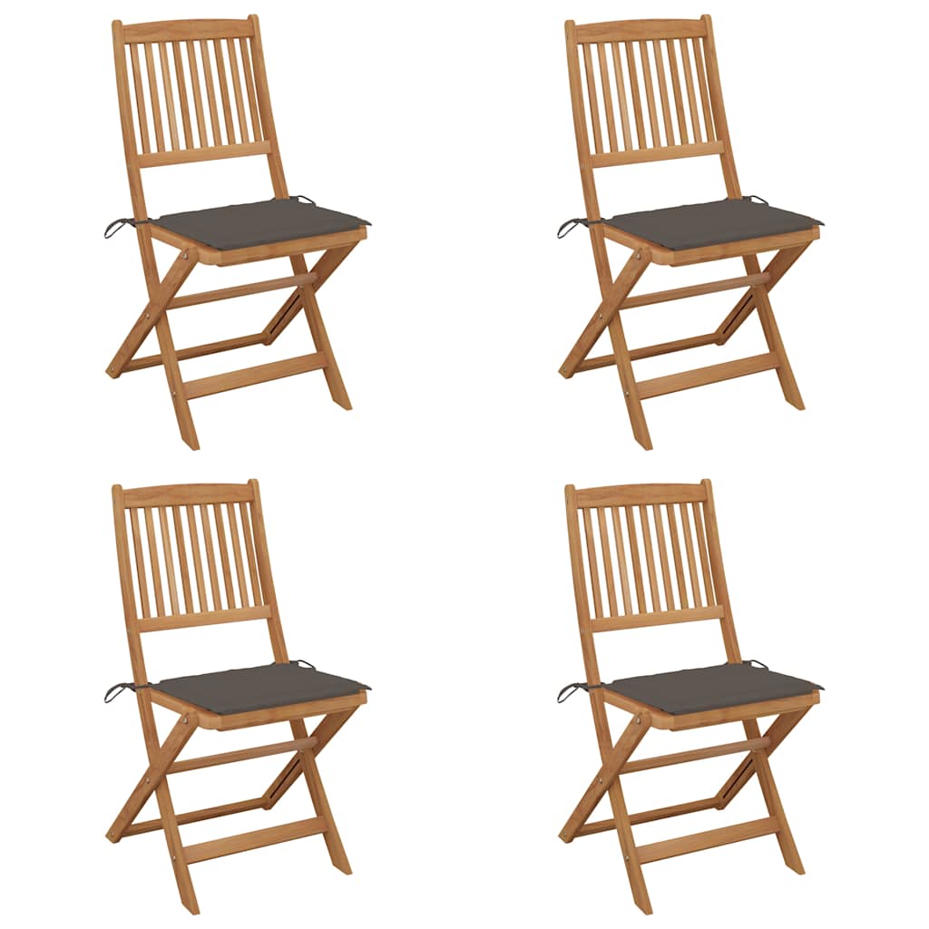 Sedie Da Giardino Pieghevoli 4 Pz Con Cuscini Massello Acacia