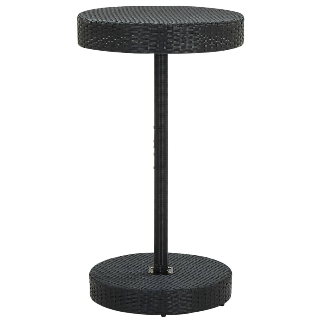 Set Bar Da Giardino 3 Pz Con Cuscini Polyrattan Nero - Image 3