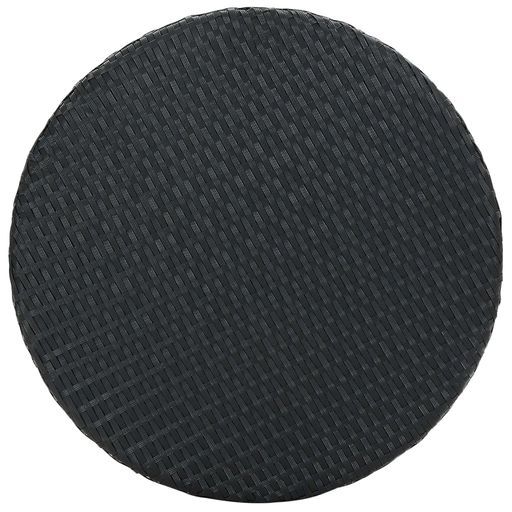 Set Bar Da Giardino 3 Pz Con Cuscini Polyrattan Nero - Image 4