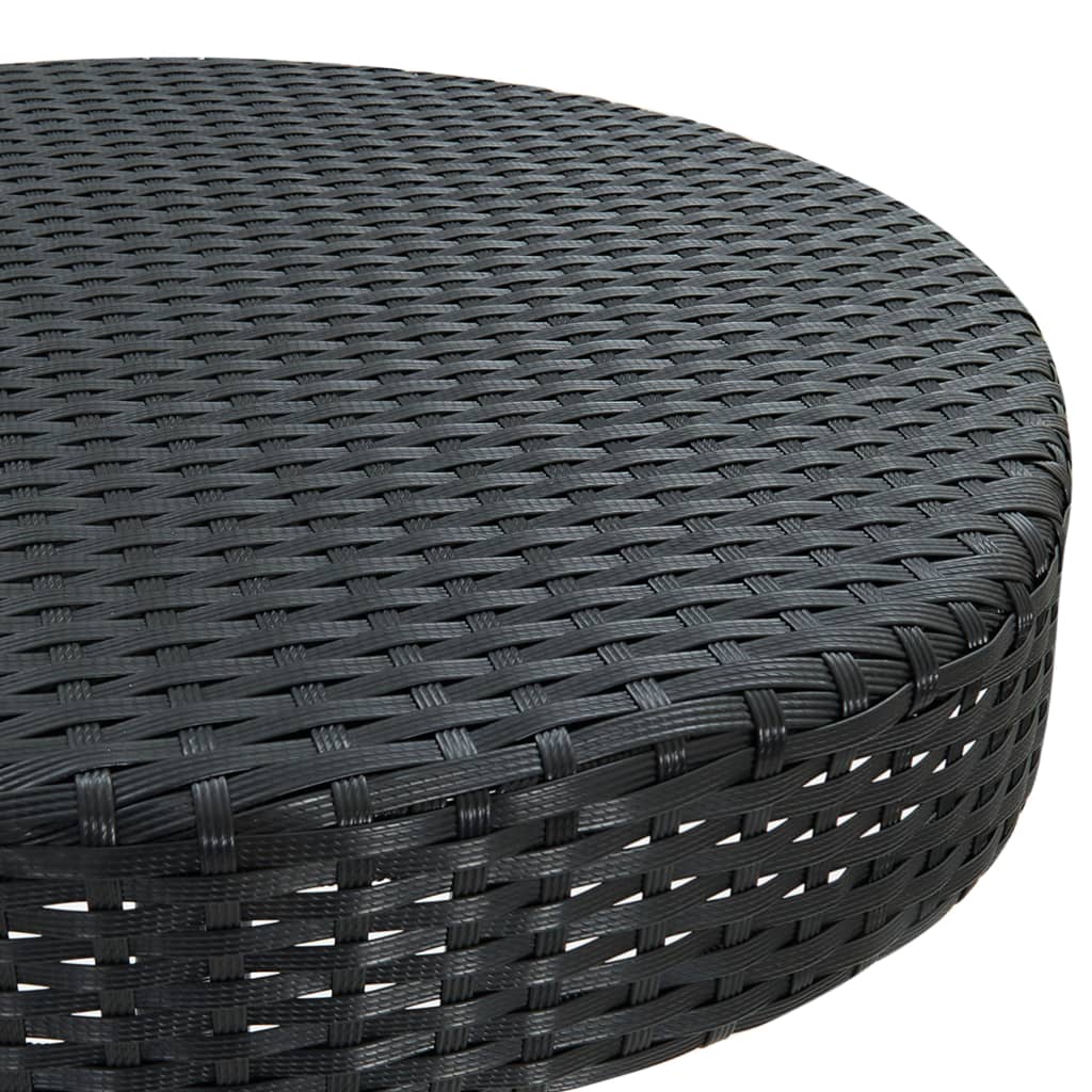 Set Bar Da Giardino 3 Pz Con Cuscini Polyrattan Nero - Image 6