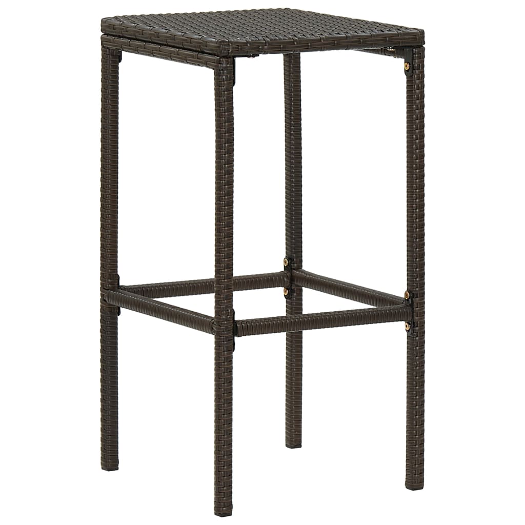 Set Da Bar Da Giardino 5 Pz Con Cuscini In Polyrattan Marrone - Image 5
