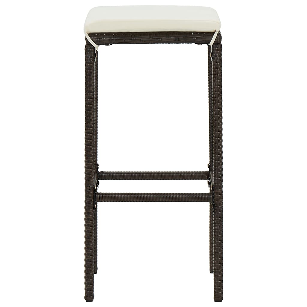 Set Da Bar Da Giardino 5 Pz Con Cuscini In Polyrattan Marrone - Image 6
