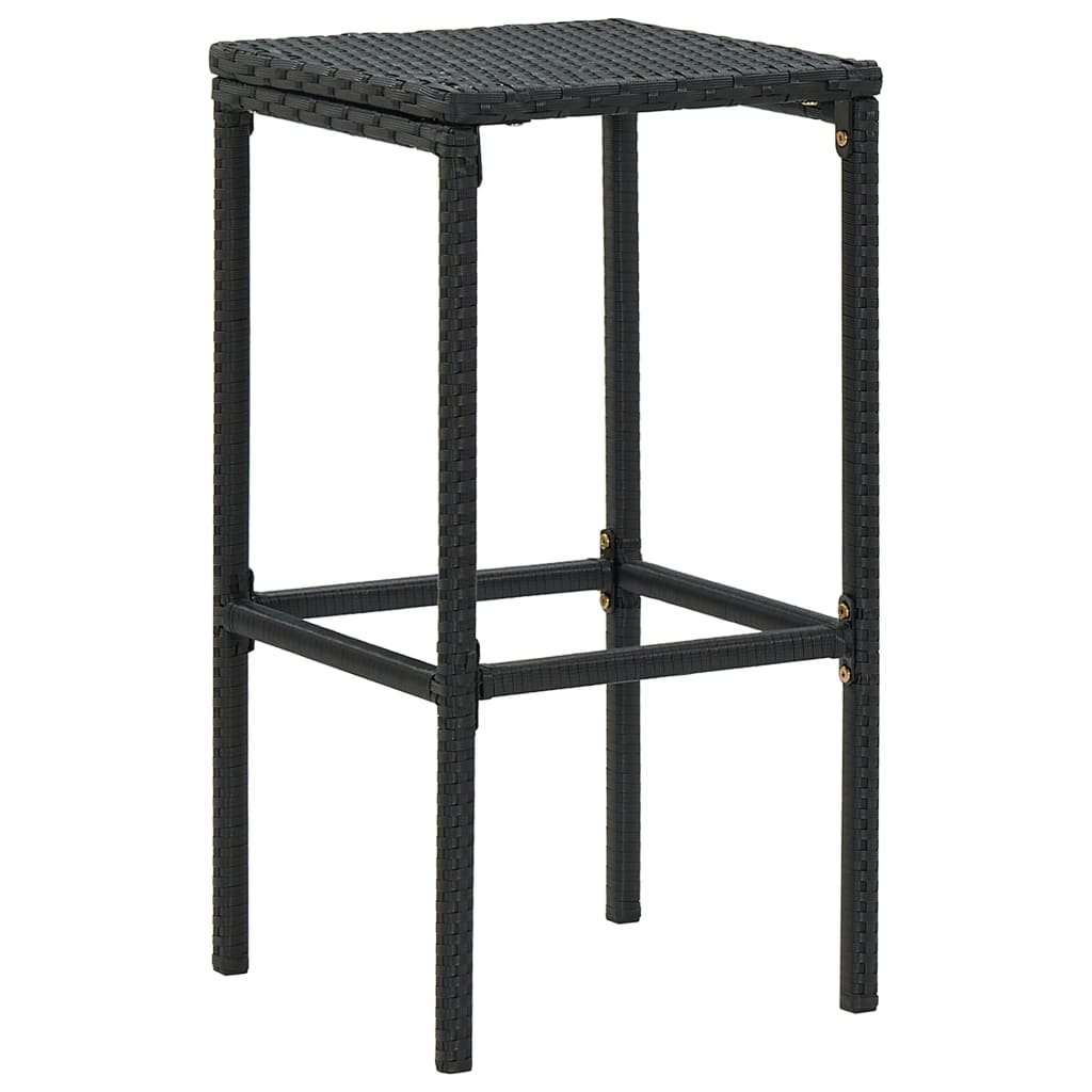 Set Bar Da Giardino 7 Pz Con Cuscini In Polyrattan Nero - Image 5