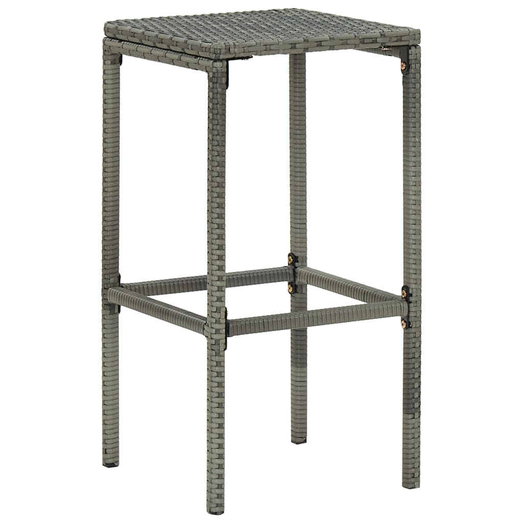 Set Da Bar Da Giardino 9 Pz Con Cuscini In Polyrattan Grigio - Image 5