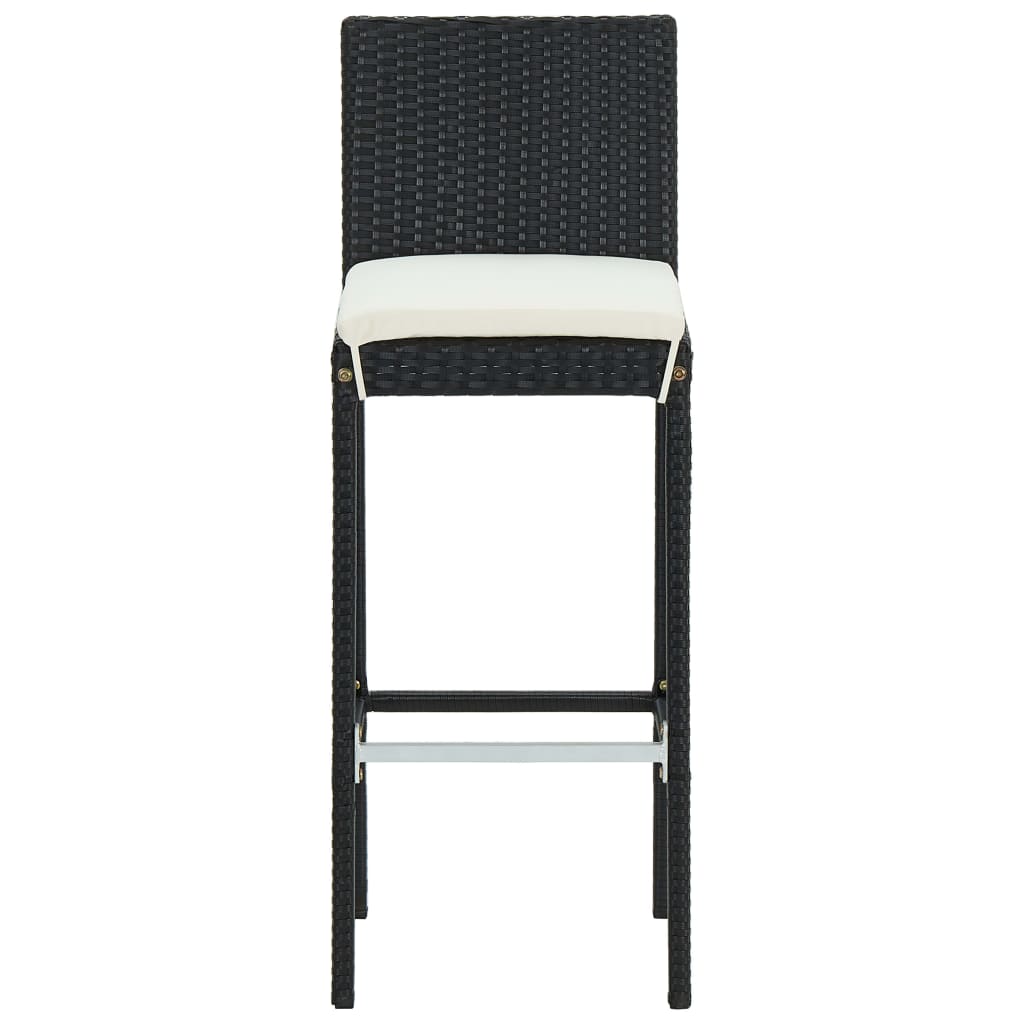 Set Bar Da Giardino 5 Pz Con Cuscini Polyrattan Nero - Image 5