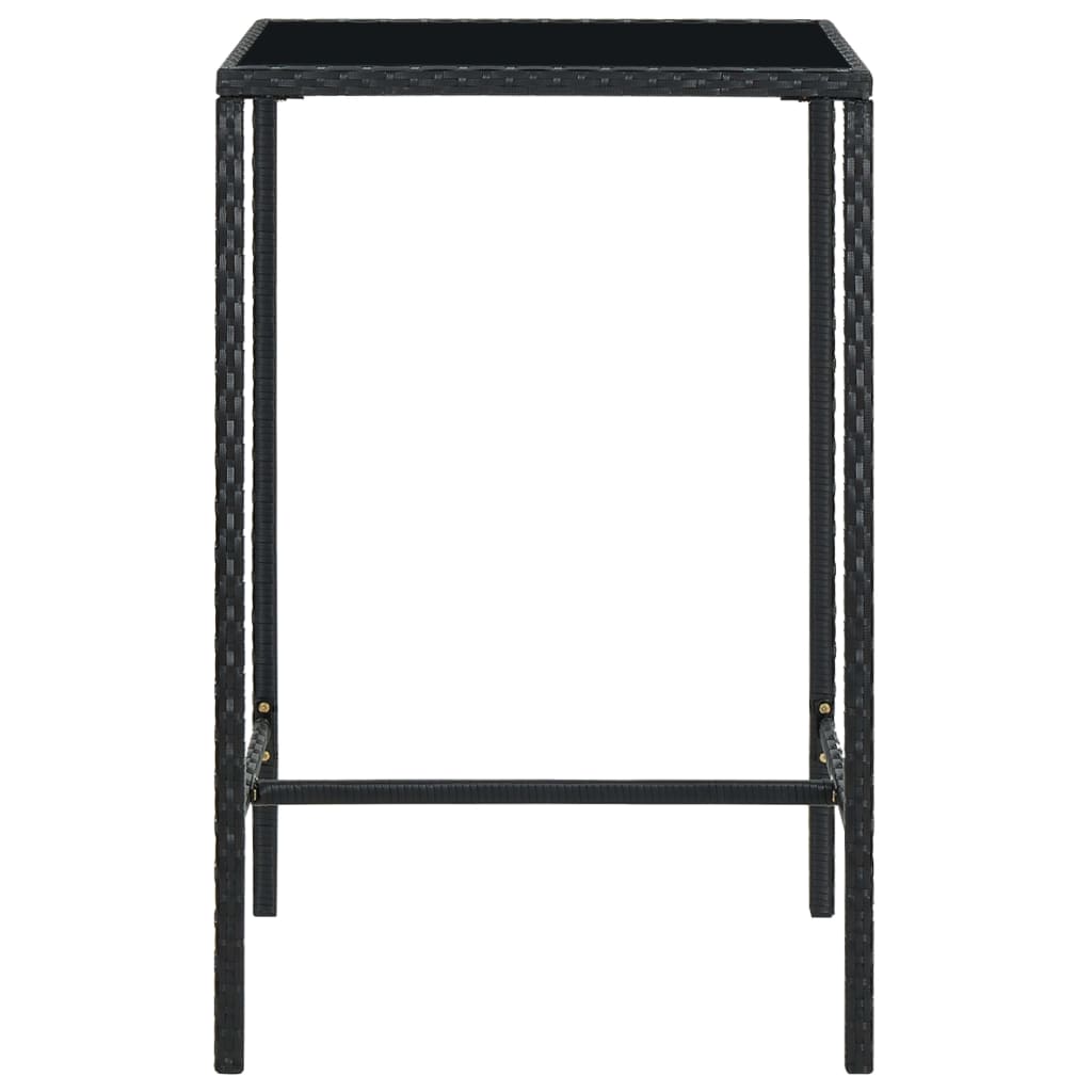 Set Bar Da Giardino 3 Pz Con Cuscini Polyrattan Nero - Image 4