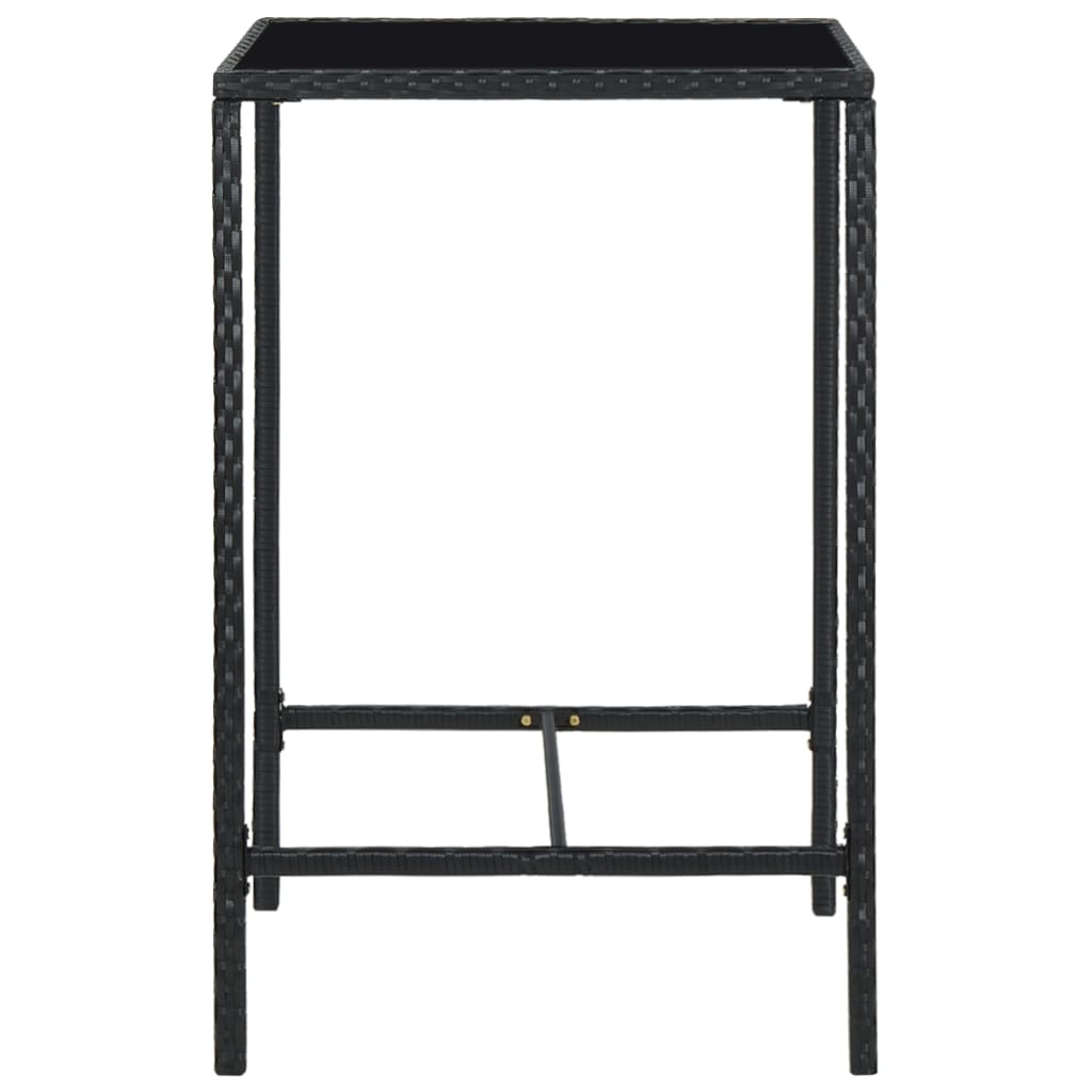 Set Bar Da Giardino 3 Pz Con Cuscini Polyrattan Nero - Image 5