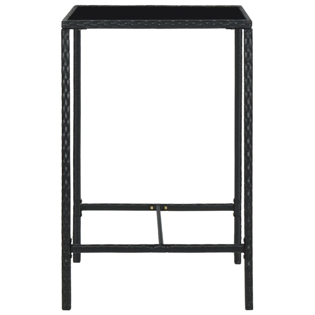 Set Bar Da Giardino 5 Pz Con Cuscini In Polyrattan Nero - Image 5