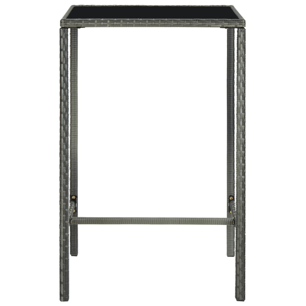 Set Da Bar Da Giardino 5 Pz Con Cuscini In Polyrattan Grigio - Image 4