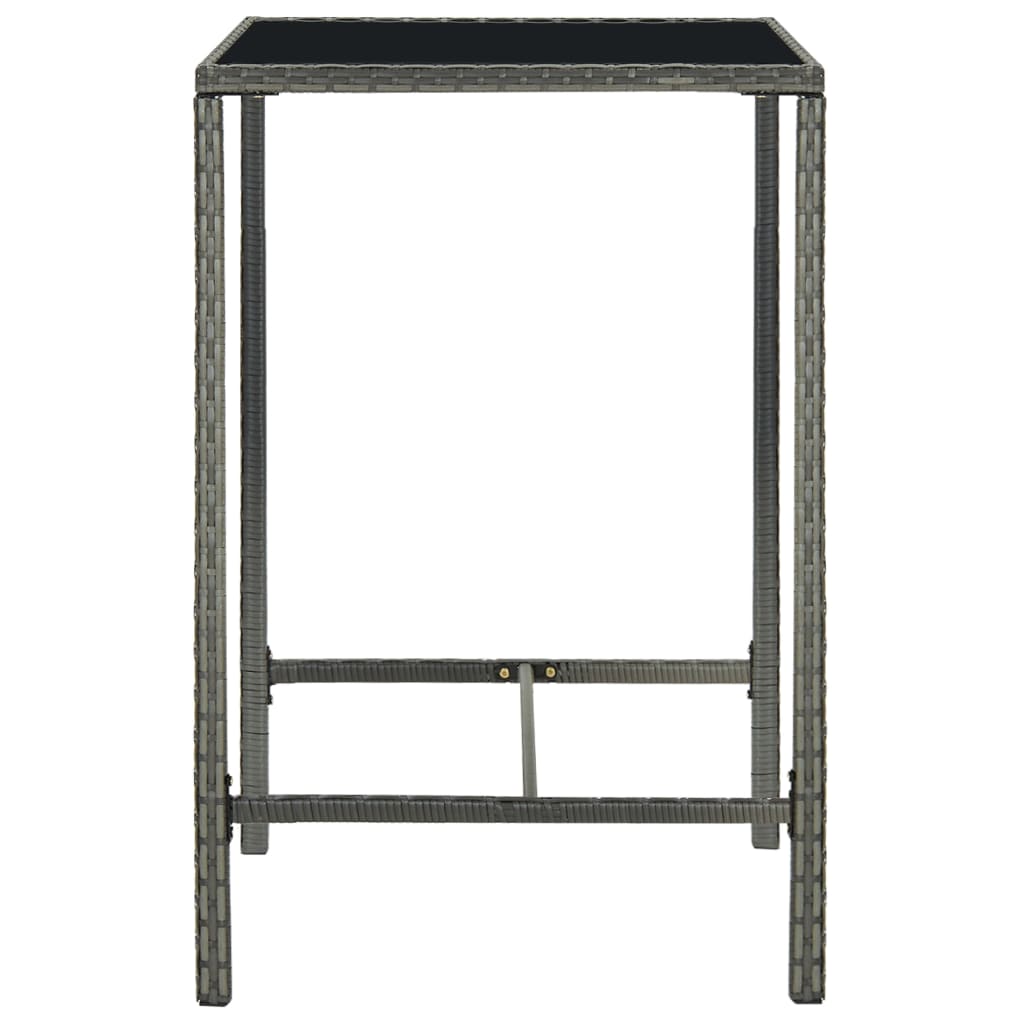 Set Da Bar Da Giardino 5 Pz Con Cuscini In Polyrattan Grigio - Image 5