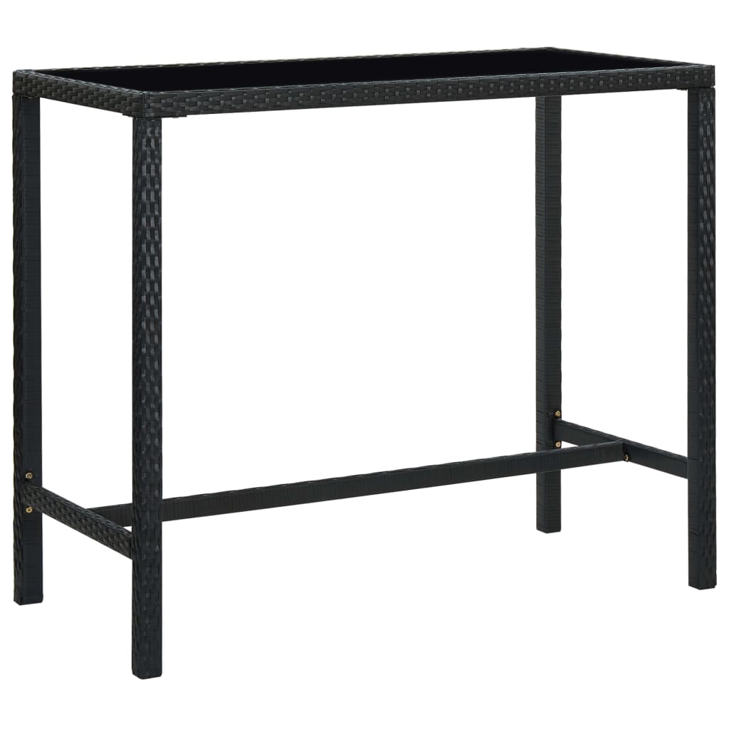 Set Bar Da Giardino 5 Pz Con Cuscini In Polyrattan Nero - Image 3