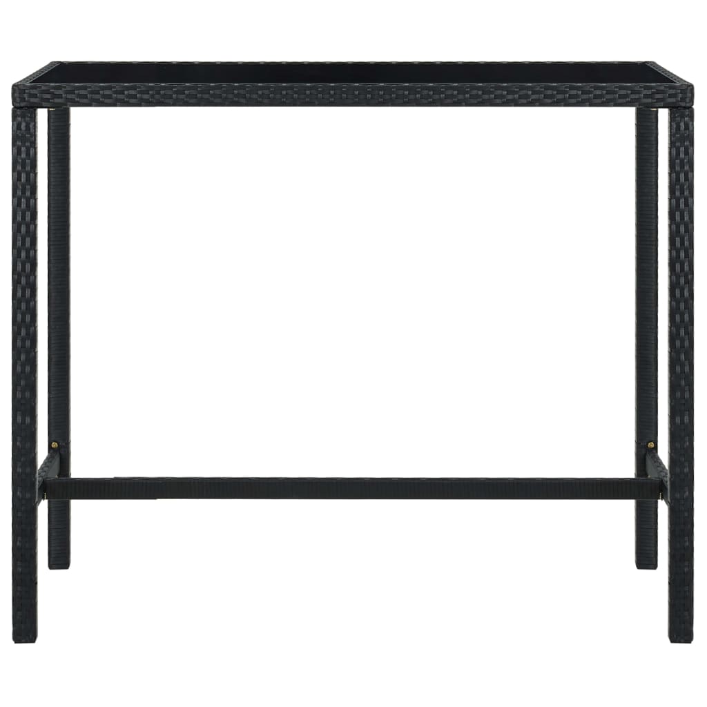 Set Bar Da Giardino 5 Pz Con Cuscini In Polyrattan Nero - Image 4
