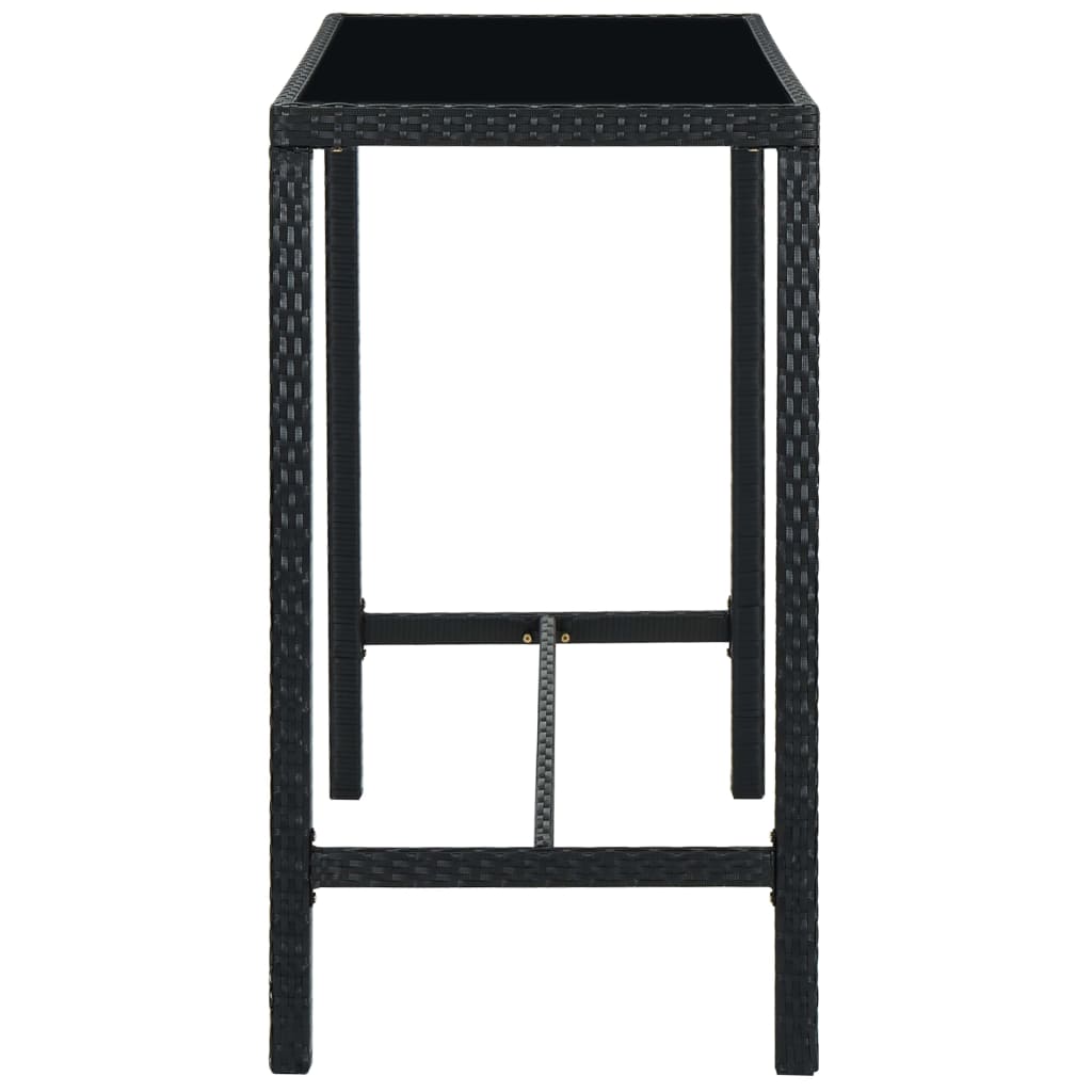 Set Bar Da Giardino 5 Pz Con Cuscini In Polyrattan Nero - Image 5