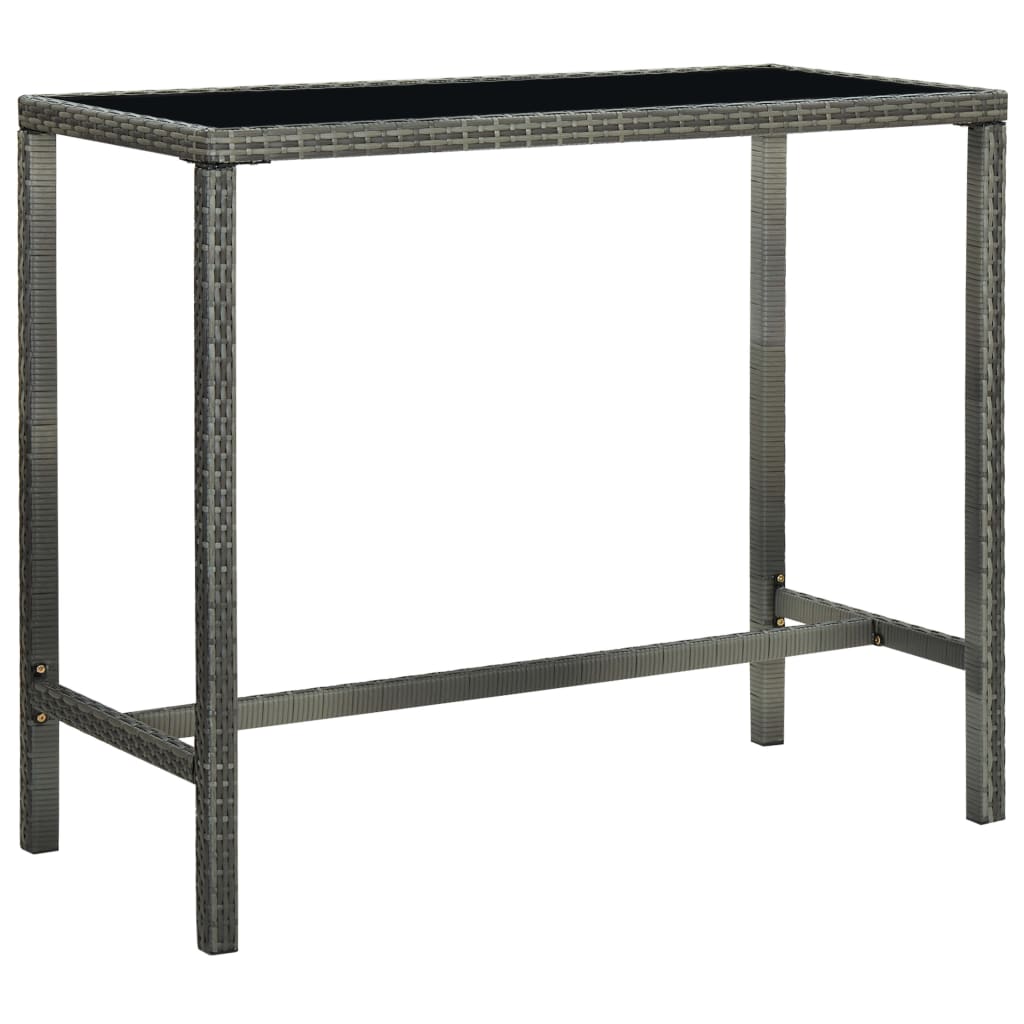 Set Da Bar Da Giardino 5 Pz Con Cuscini In Polyrattan Grigio - Image 3