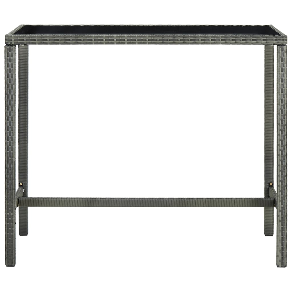 Set Da Bar Da Giardino 5 Pz Con Cuscini In Polyrattan Grigio - Image 4