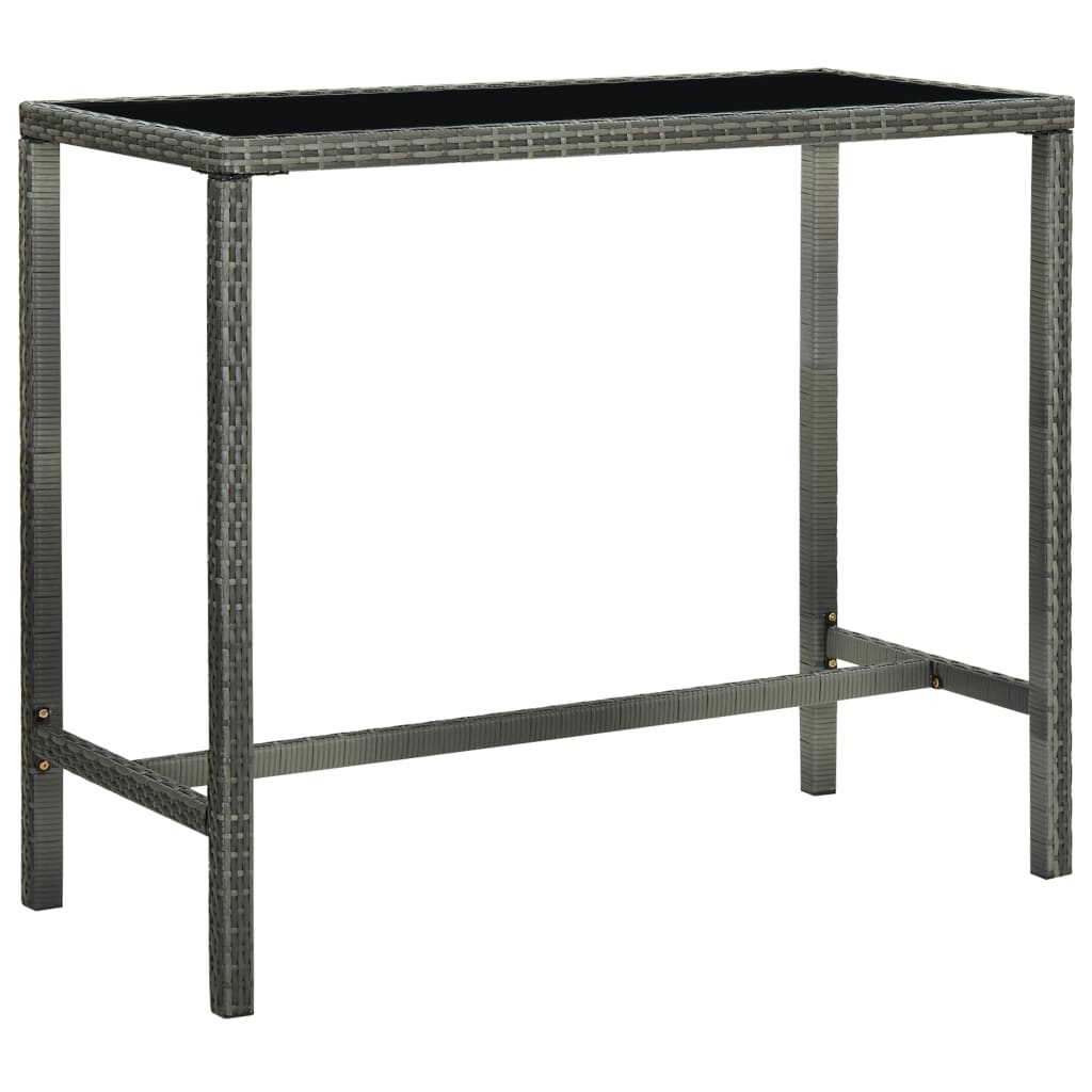 Set Da Bar Da Giardino 7 Pz In Polyrattan Grigio - Image 3