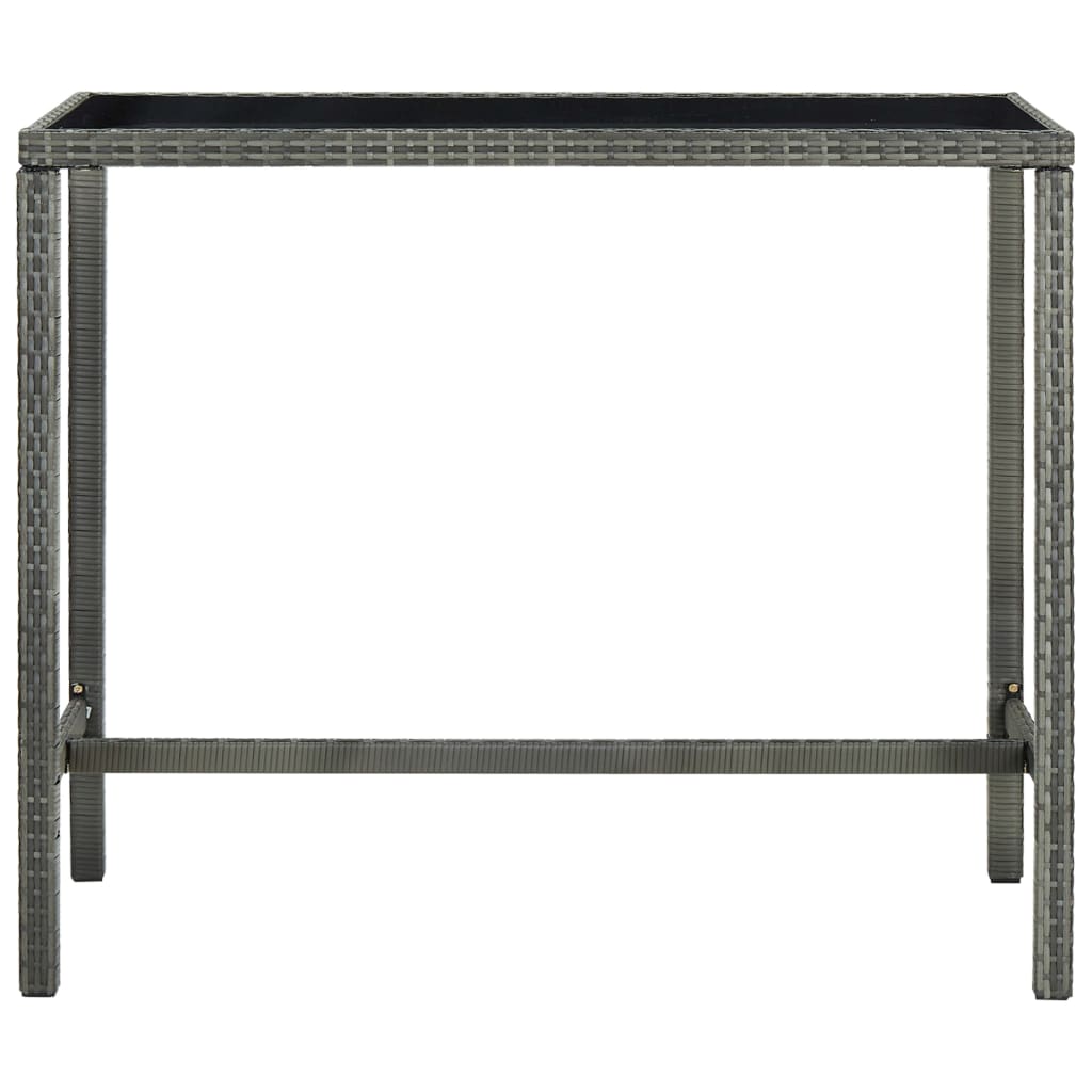 Set Da Bar Da Giardino 7 Pz In Polyrattan Grigio - Image 4