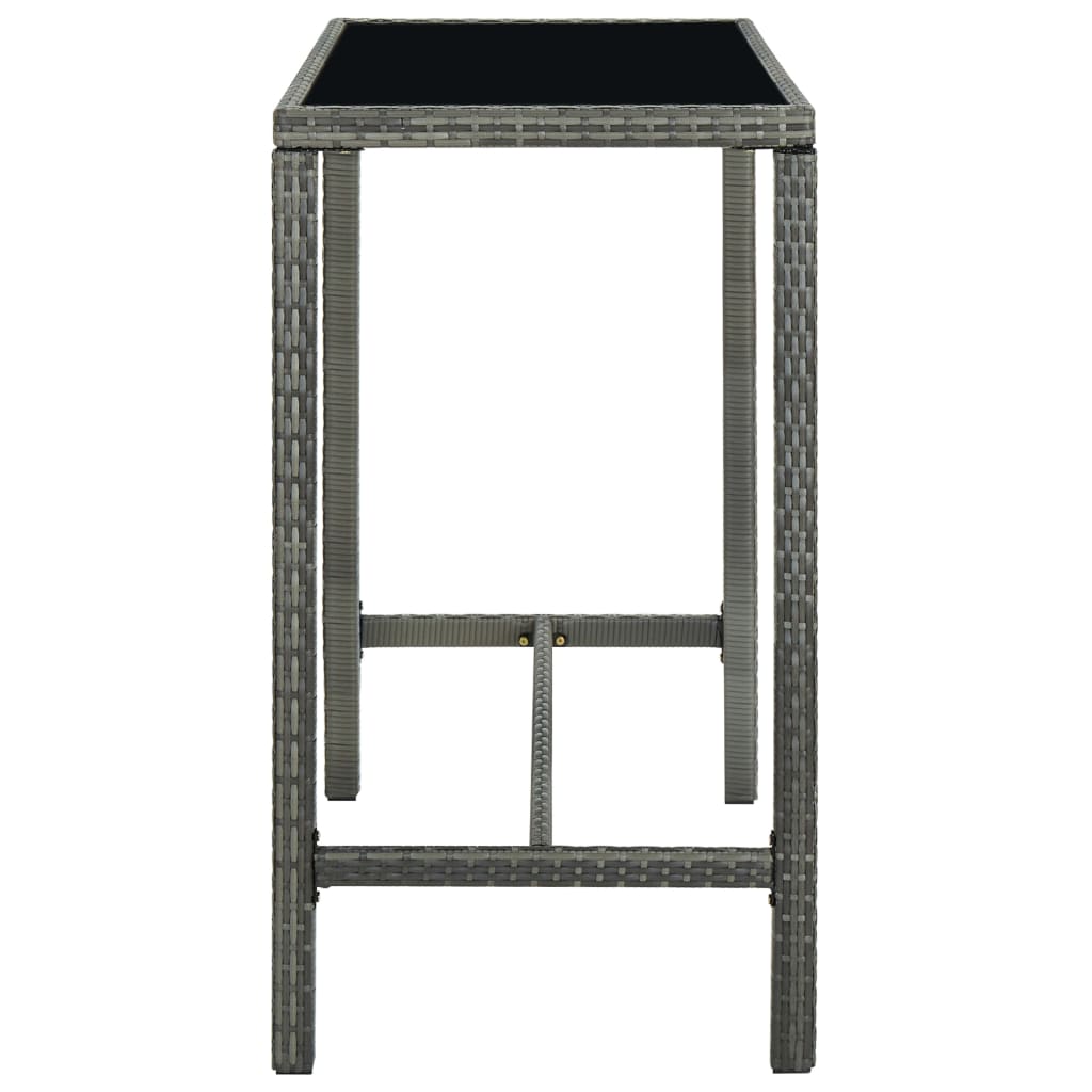 Set Da Bar Da Giardino 7 Pz In Polyrattan Grigio - Image 5