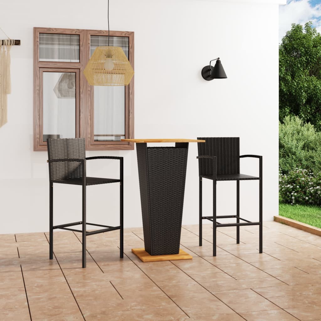 Set Bar Da Giardino 3 Pz Nero