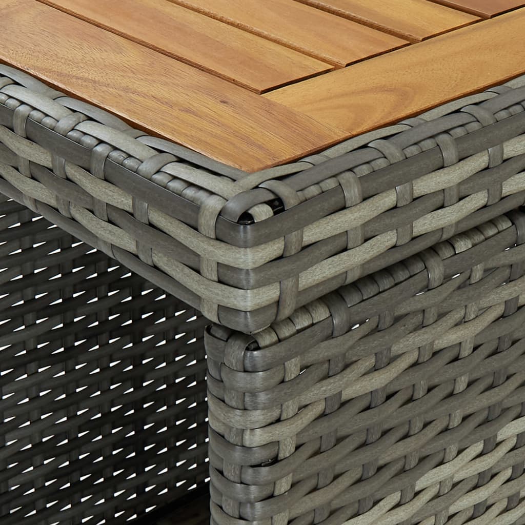 Set Da Bar Da Giardino 5 Pz Con Cuscini In Polyrattan Grigio - Image 4