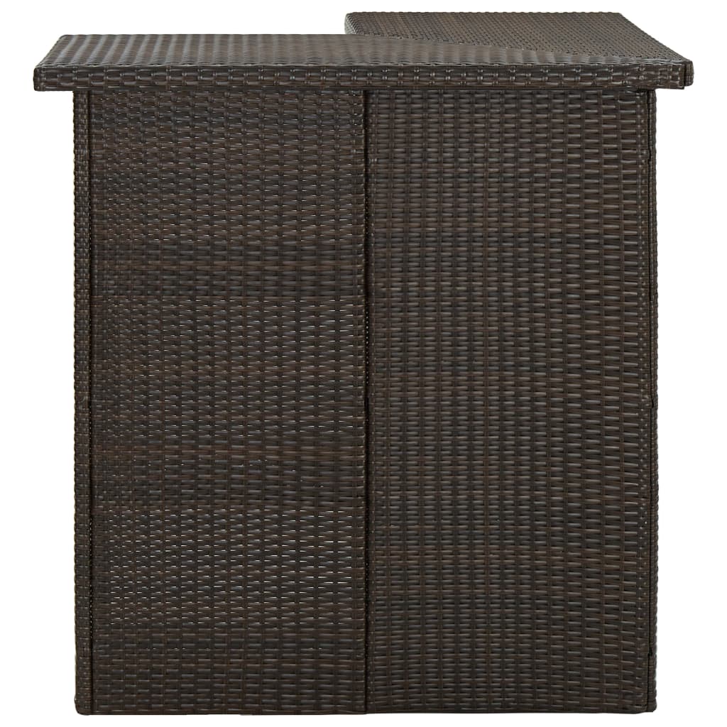 Set Da Bar Da Giardino 8 Pz Con Cuscini In Polyrattan Marrone - Image 3